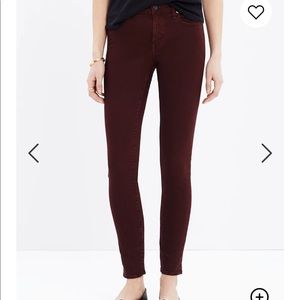 Madewell Skinny Skinny Burgundy Jeans